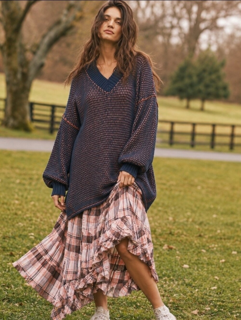 Free People Oversized Maisie Sweater Midnight Combo Small & Medium NWT$148